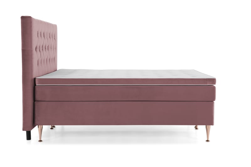 Royal Velvet Kontinentalseng 160x200 cm - Rosa Fløyel/Høye Rosében - Møbler - Senger - Komplett sengepakke