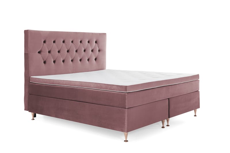 Royal Velvet Kontinentalseng 160x200 cm - Rosa Fløyel/Lave Rosében - Møbler - Senger - Komplett sengepakke