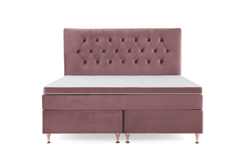 Royal Velvet Kontinentalseng 160x200 cm - Rosa Fløyel/Lave Rosében - Møbler - Senger - Komplett sengepakke