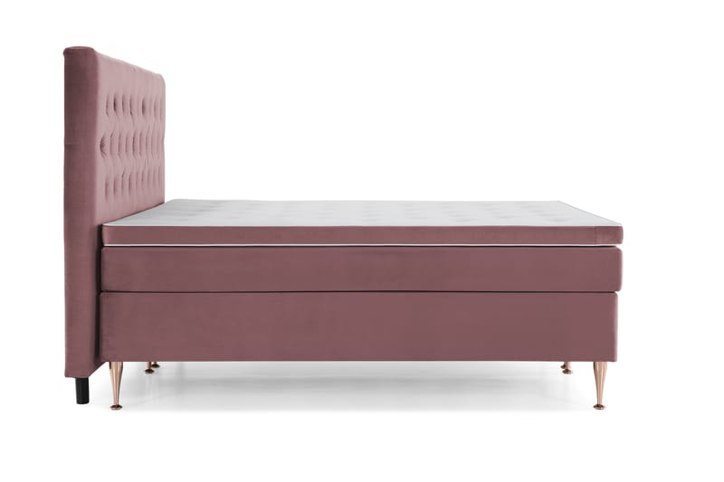 Royal Velvet Kontinentalseng 210x210 cm - Rosa Fløyel/Høye Rosében - Møbler - Senger - Komplett sengepakke