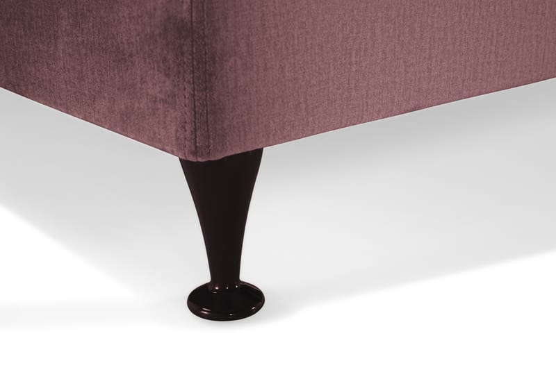 Royal Velvet Kontinentalseng 210x210 cm - Rosa Fløyel/Lave Svarte Ben - Møbler - Senger - Komplett sengepakke