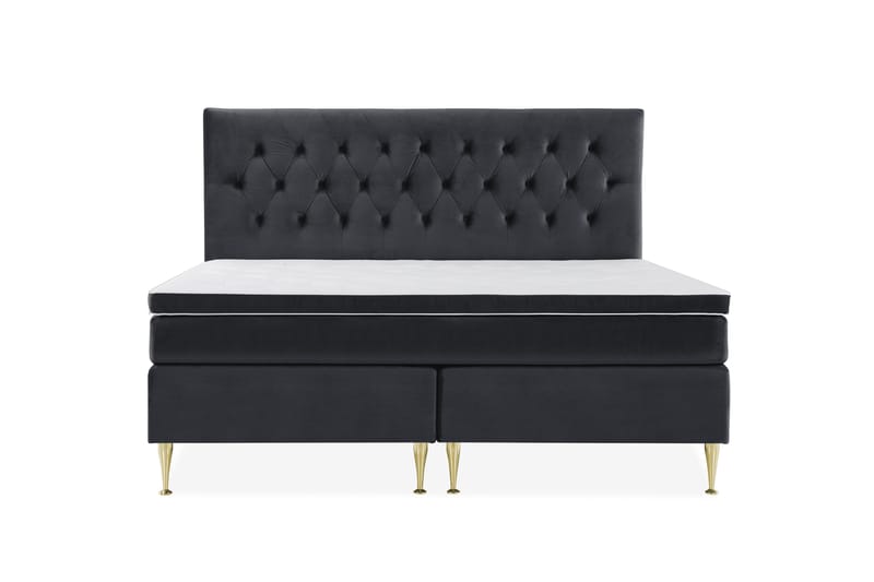 Royal Velvet Kontinentalseng 210x210 cm - Svart Fløyel/Høye Gullben - Møbler - Senger - Komplett sengepakke