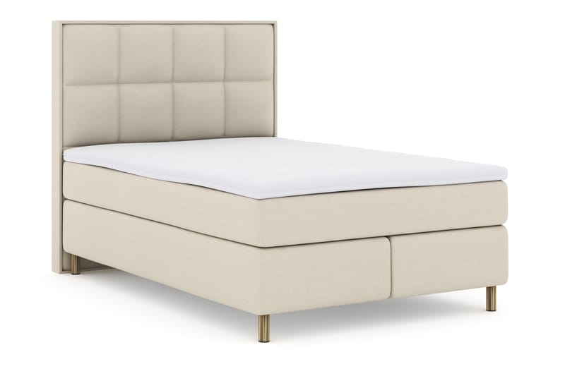 Select No 3 Komplett Sengepakke 140x200 Fast - Beige/Kobberben - Møbler - Senger - Komplett sengepakke