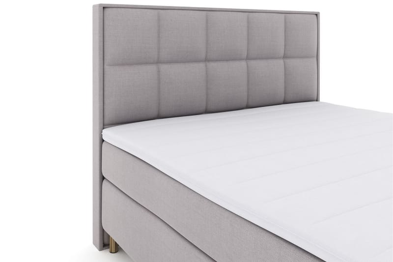 Select No 3 Komplett Sengepakke 210x210 Fast/Medium - Lysegrå/Kobberben - Møbler - Senger - Komplett sengepakke