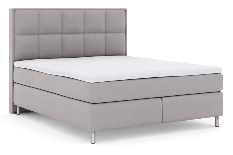 Select No 3 Komplett Sengepakke 210x210 Fast/Medium - Lysegrå/Metallben - Møbler - Senger - Komplett sengepakke