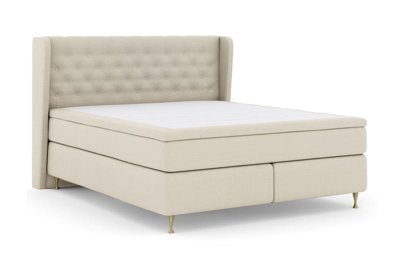 Select No 4 Komplett Sengepakke 160x200 Fast/Medium - Beige/Gullben - Møbler - Senger - Komplett sengepakke