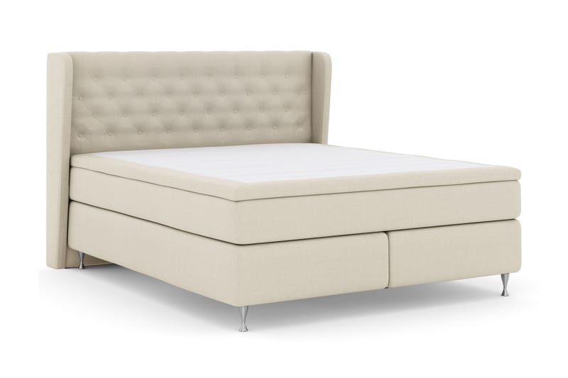 Select No 4 Komplett Sengepakke 160x200 Fast/Medium - Beige/Sølvben - Møbler - Senger - Komplett sengepakke