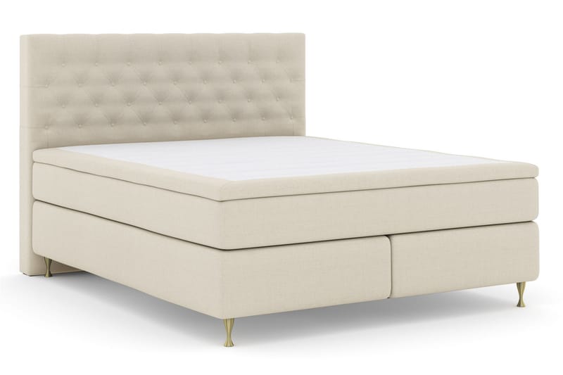 Select No 4 Komplett Sengepakke 180x200 Fast/Medium - Beige/Gullben - Møbler - Senger - Komplett sengepakke