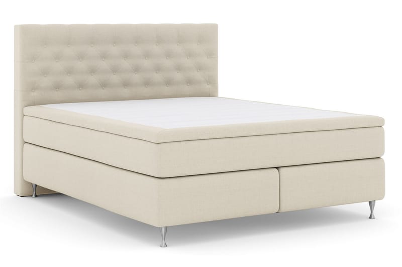 Select No 4 Komplett Sengepakke 180x200 Fast/Medium - Beige/Sølvben - Møbler - Senger - Komplett sengepakke