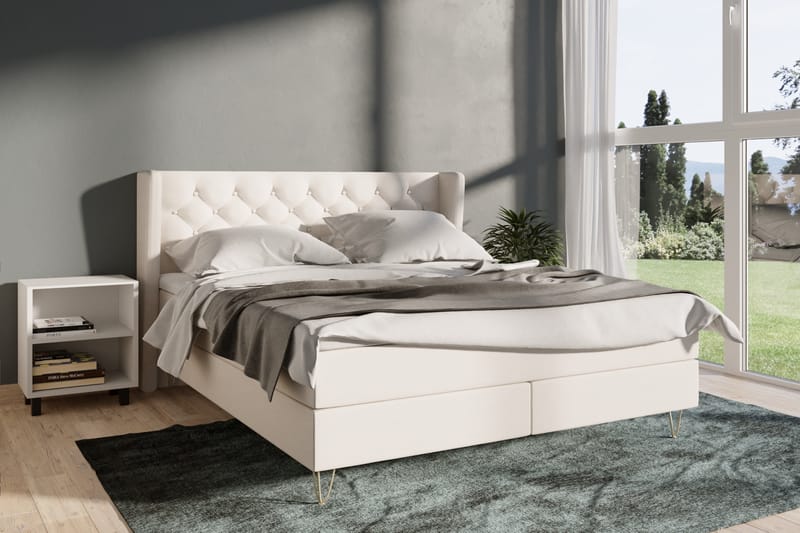 Select No 5 Komplett Sengepakke 210x210 Fast Lateks - Beige/Gullben - Møbler - Senger - Komplett sengepakke