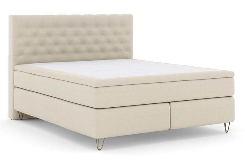 Select No 5 Komplett Sengepakke 210x210 Fast Watergel - Beige/V-formede Metallben - Møbler - Senger - Komplett sengepakke