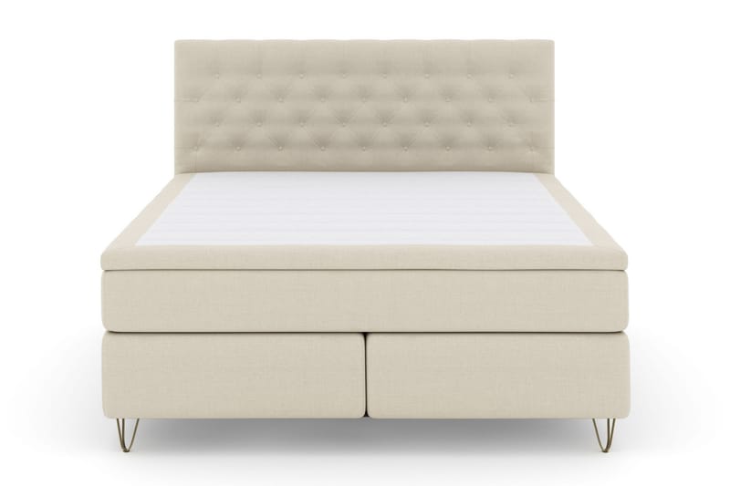 Select No 5 Komplett Sengepakke 210x210 Fast Watergel - Beige/V-formede Metallben - Møbler - Senger - Komplett sengepakke