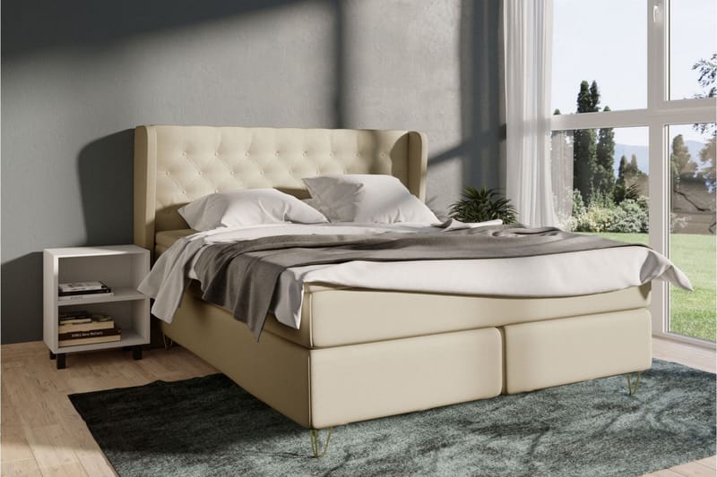 Select No 6 Komplett Sengepakke 120x200 Medium Memory/Pocket - Beige/Gullben - Møbler - Senger - Komplett sengepakke