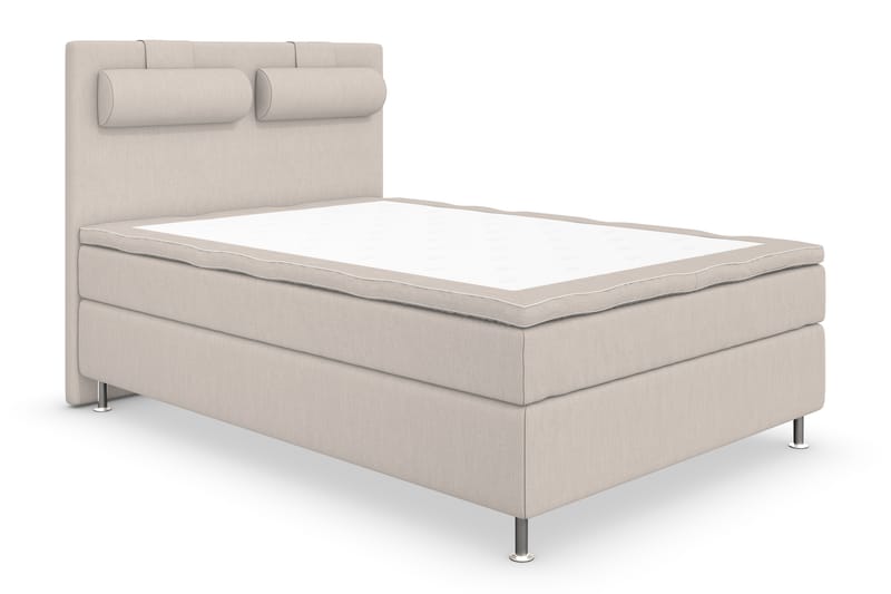 Superior Lyx Komplett Sengepakke 120 cm Beige - Sølvben - Møbler - Senger - Komplett sengepakke