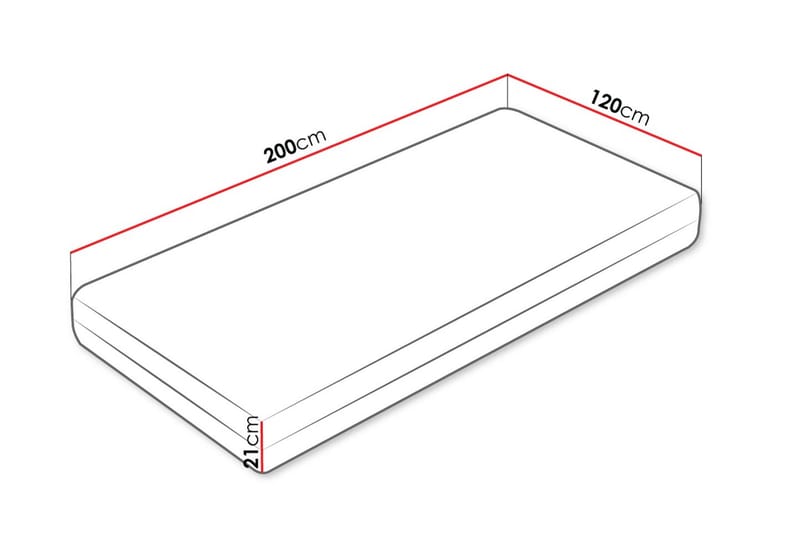 Afvan Skummadrass 120x200 cm - Hvit - Møbler - Senger - Madrasser - Skummadrass