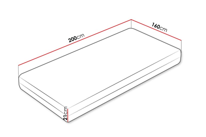 Flynt Fjærmadrass 160x200 cm - Hvit - Møbler - Senger - Madrasser - Rammemadrass & springfjærmadrass