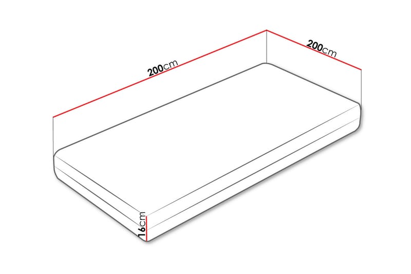 Fynlee Skummadrass 200x200 cm - Hvit - Møbler - Senger - Madrasser - Skummadrass