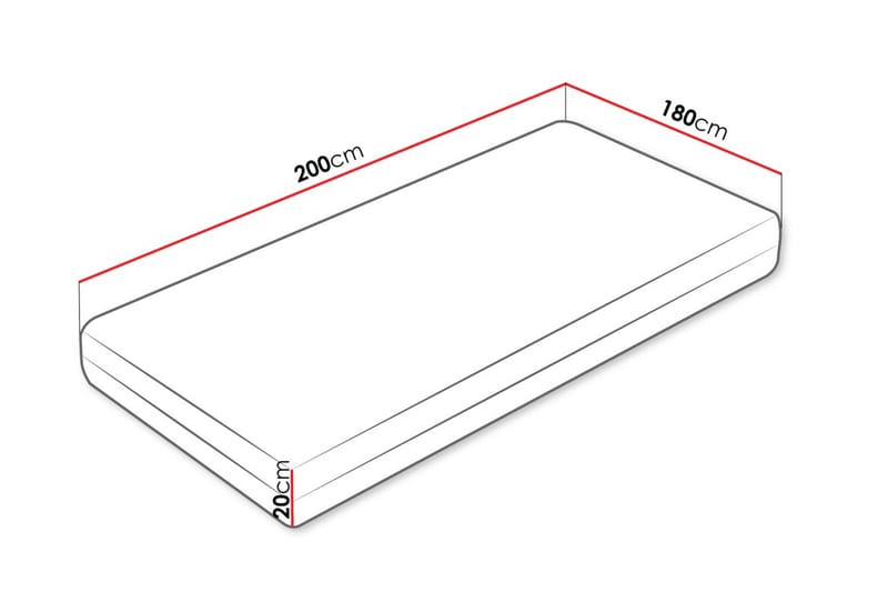 Gabri Skummadrass 180x200 cm - Hvit - Møbler - Senger - Madrasser - Skummadrass