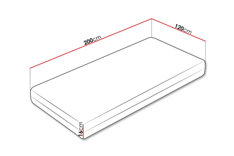 Gamini Skummadrass 120x200 cm - Hvit - Møbler - Senger - Madrasser - Skummadrass