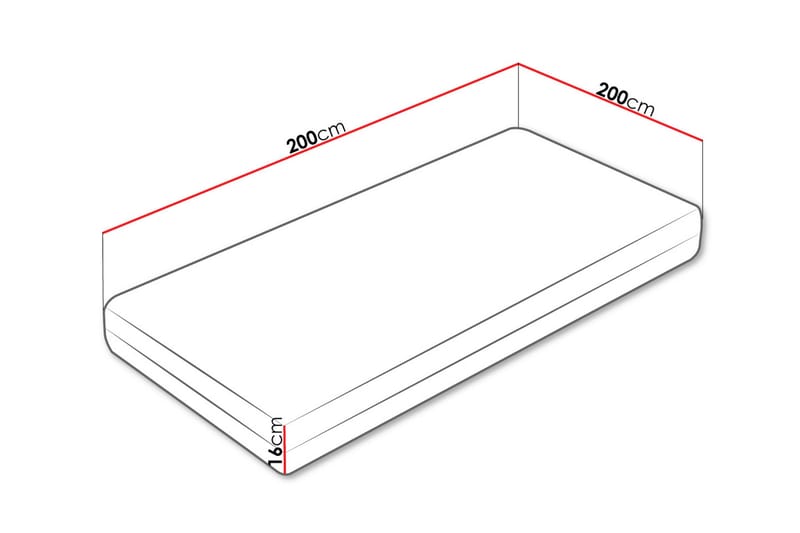 Gamini Skummadrass 200x200 cm - Hvit - Møbler - Senger - Madrasser - Skummadrass