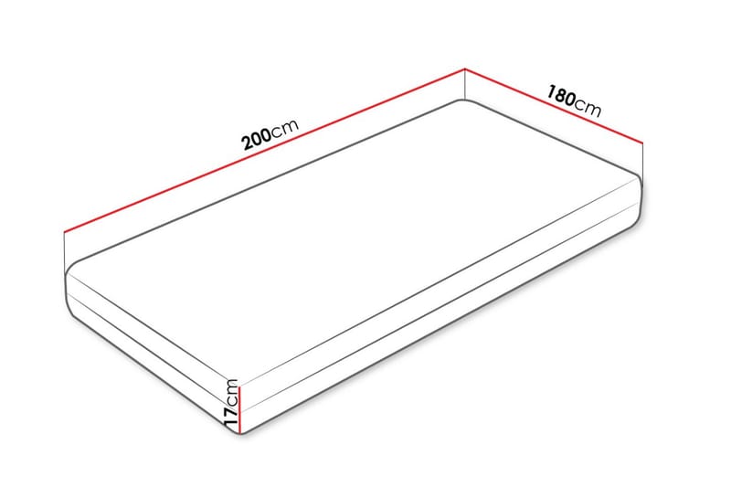 Guntorp Fjærmadrass 180x200 cm - Hvit - Møbler - Senger - Madrasser - Rammemadrass & springfjærmadrass