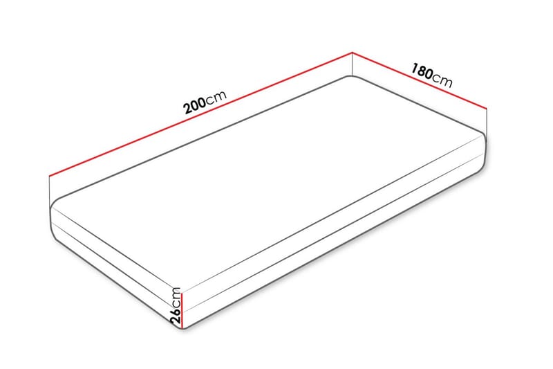 Huvudstorp Fjærmadrass 180x200 cm - Hvit - Møbler - Senger - Madrasser - Rammemadrass & springfjærmadrass