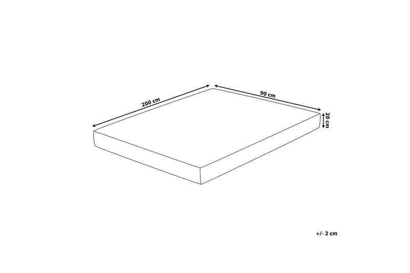 Freudig Madrass 90x200 cm Fast/Memoryskum - Hvit - Møbler - Senger - Madrasser - Overmadrass