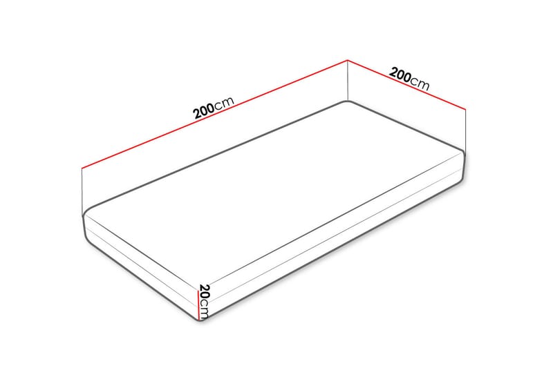 Hartsville Hard Madrass 200x200 cm - Hvit - Møbler - Senger - Madrasser - Overmadrass