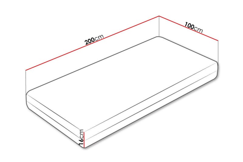 Arigna Skummadrass 100x200 cm - Hvit - Møbler - Senger - Madrasser - Skummadrass