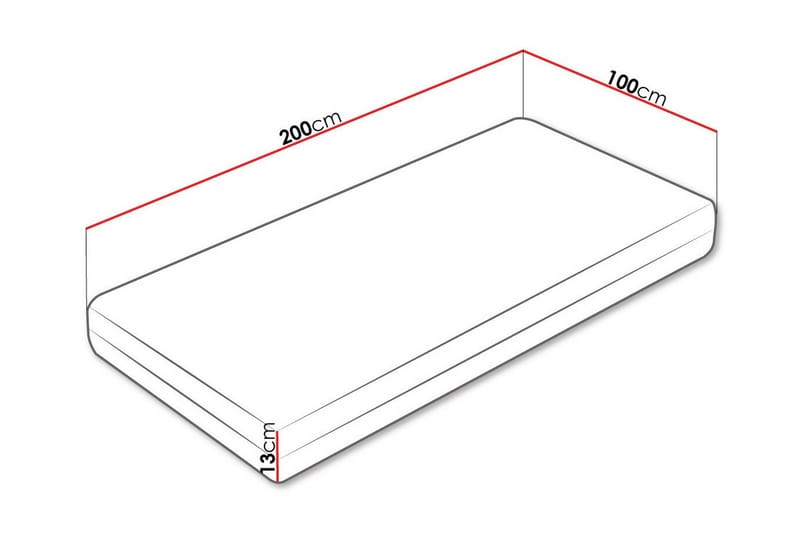 Arigna Skummadrass 100x200 cm - Hvit - Møbler - Senger - Madrasser - Skummadrass