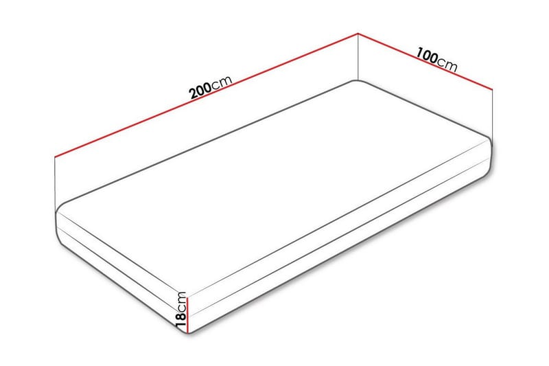 Arigna Skummadrass 100x200 cm - Hvit - Møbler - Senger - Madrasser - Skummadrass