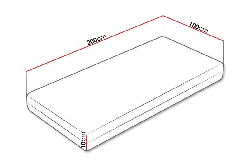 Arigna Skummadrass 100x200 cm - Hvit - Møbler - Senger - Madrasser - Skummadrass