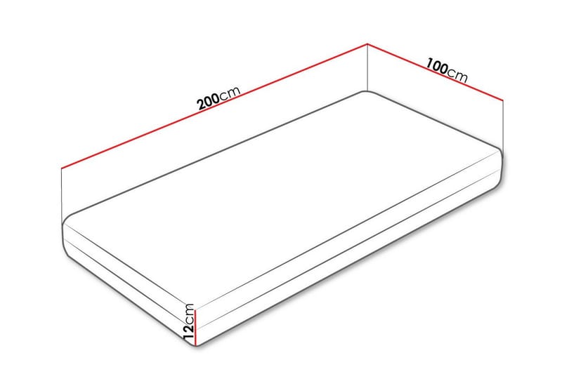 Derry Skummadrass 100x200 cm - Hvit - Møbler - Senger - Madrasser - Skummadrass