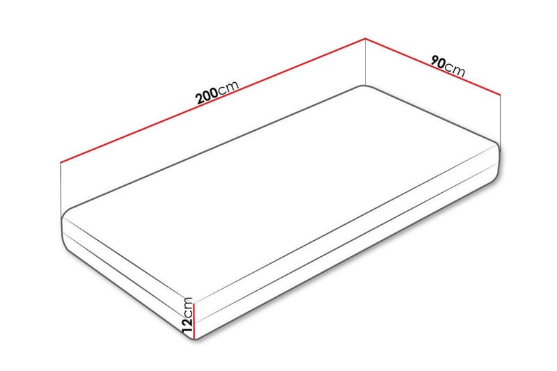 Derry Skummadrass 90x200 cm - Hvit - Møbler - Senger - Madrasser - Skummadrass