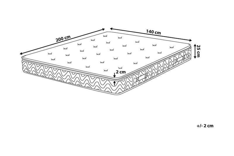 Luxusa Skummadrass 140x200 cm med Avtagbart trekk - Beige - Møbler - Senger - Madrasser - Skummadrass