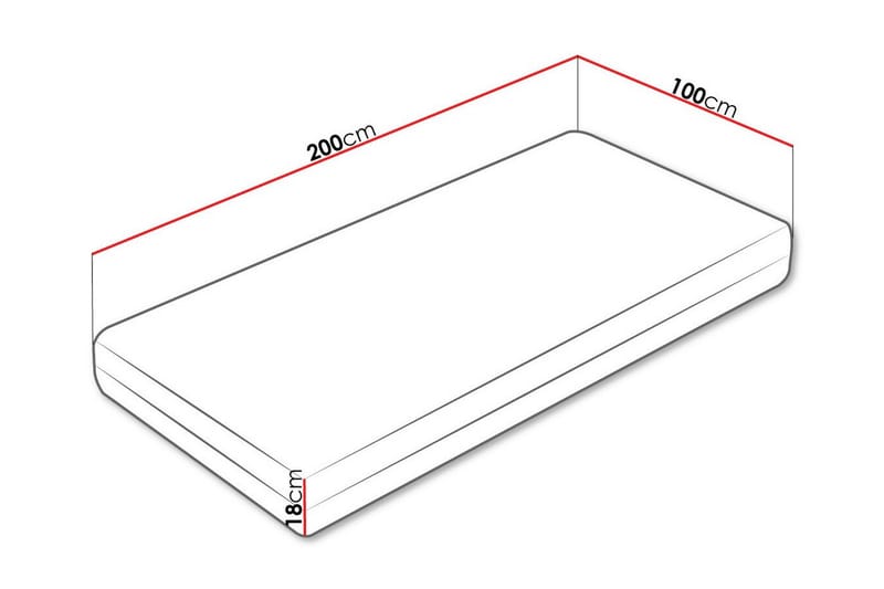 Arigna Fjærmadrass 100x200 cm - Hvit - Møbler - Senger - Madrasser - Rammemadrass & springfjærmadrass