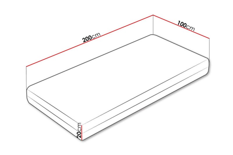 Arigna Fjærmadrass 100x200 cm - Hvit - Møbler - Senger - Madrasser - Rammemadrass & springfjærmadrass