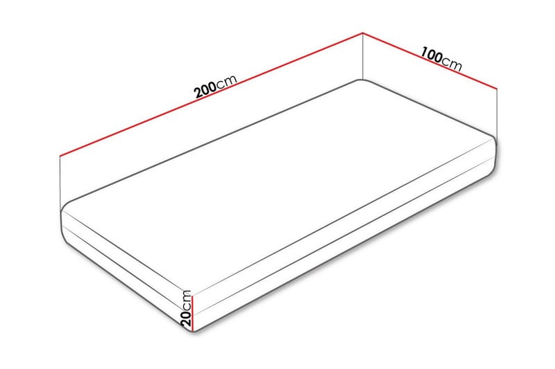 Arigna Fjærmadrass 100x200 cm - Hvit - Møbler - Senger - Madrasser - Rammemadrass & springfjærmadrass