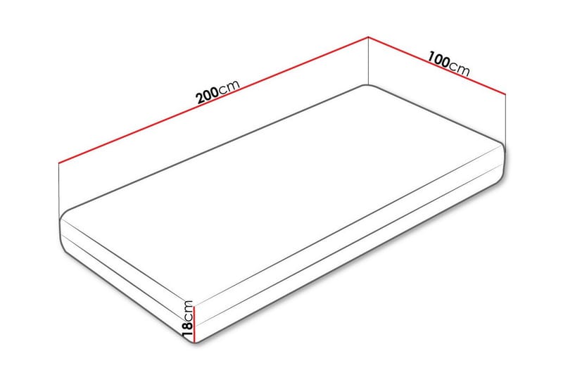 Arigna Fjærmadrass 100x200 cm - Hvit - Møbler - Senger - Madrasser - Rammemadrass & springfjærmadrass