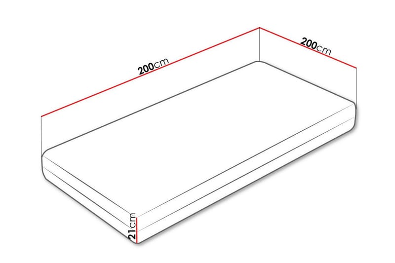 Arigna Fjærmadrass 200x200 cm - Hvit - Møbler - Senger - Madrasser - Rammemadrass & springfjærmadrass