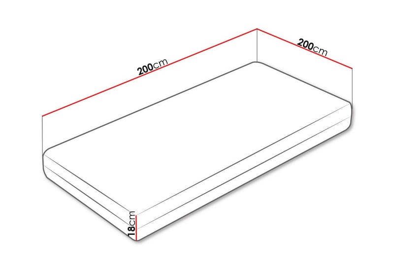 Arigna Fjærmadrass 200x200 cm - Hvit - Møbler - Senger - Madrasser - Rammemadrass & springfjærmadrass