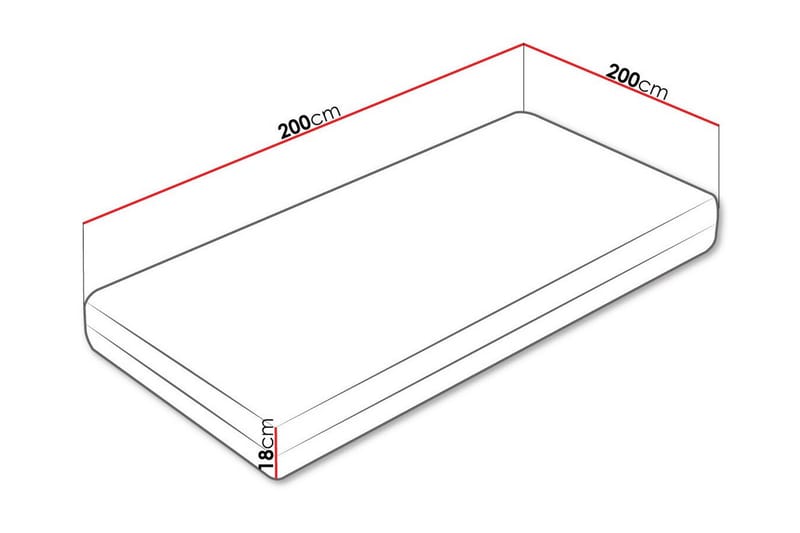 Arigna Fjærmadrass 200x200 cm - Hvit - Møbler - Senger - Madrasser - Rammemadrass & springfjærmadrass