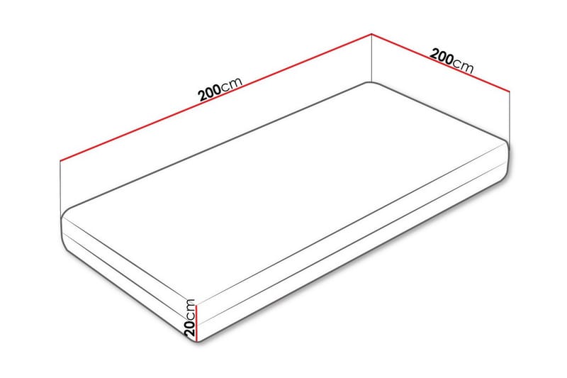 Arigna Fjærmadrass 200x200 cm - Hvit - Møbler - Senger - Madrasser - Rammemadrass & springfjærmadrass