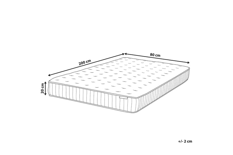 Draumur Springfjærmadrass 80x200 cm Fast/Polyester - Hvit - Møbler - Senger - Madrasser - Rammemadrass & springfjærmadrass