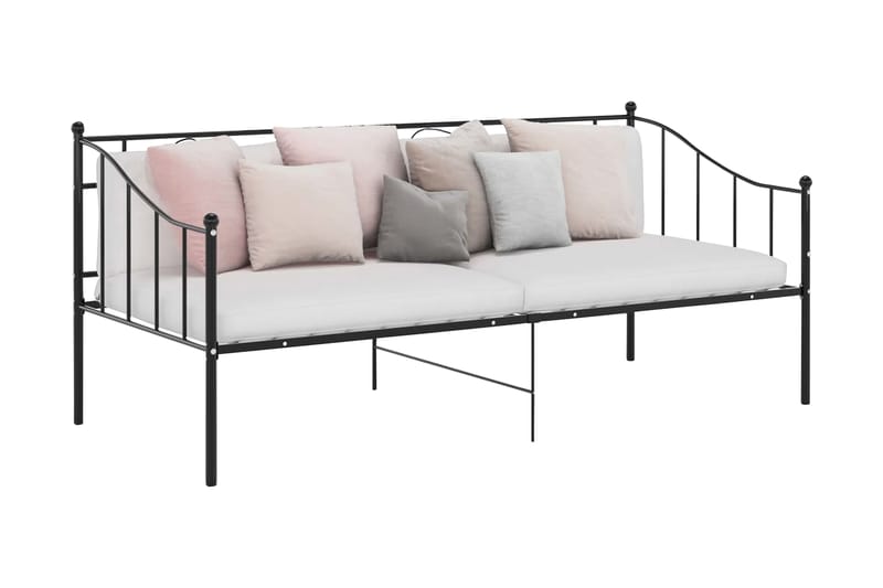 Ramme til sovesofa svart metall 90x200 cm - Svart - Møbler - Senger - Sengeramme & sengestamme