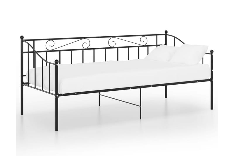 Ramme til sovesofa svart metall 90x200 cm - Svart - Møbler - Senger - Sengeramme & sengestamme