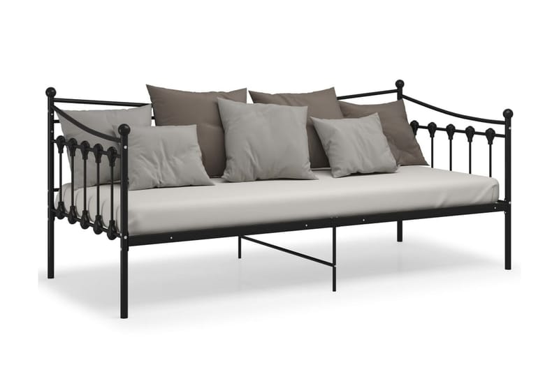 Ramme til sovesofa svart metall 90x200 cm - Svart - Møbler - Senger - Sengeramme & sengestamme