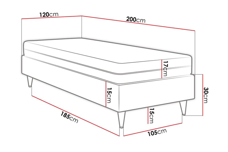 Adeliza Rammeseng 120x200 cm - Fløyel/Blå/Tre/Metall - Møbler - Senger - Rammeseng