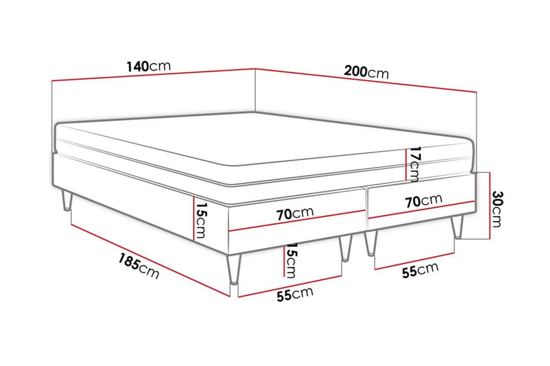 Adeliza Rammeseng 140x200 cm - Fløyel/Beige/Tre/Metall - Møbler - Senger - Rammeseng