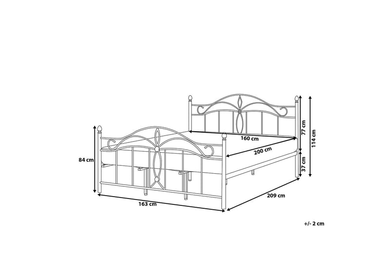 Antlia Dobbeltseng 160 | 200 cm - Hvit - Møbler - Senger - Rammeseng